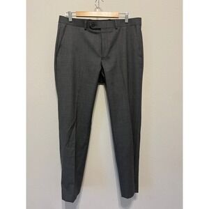 Vintage Ralph Lauren Men 100% Wool Dress Pants Charcoal Classic Fit 34W x 30L